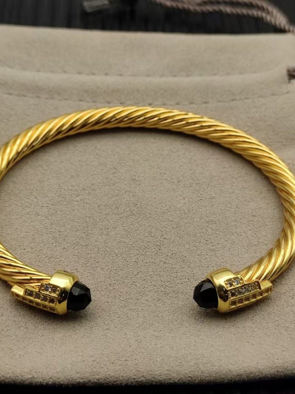 🔥🔥🔥David Yurman Gold 5-row Diamond Black Diamond Bracelet